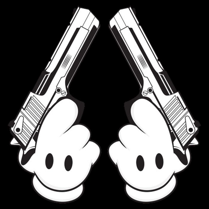 Toon Hand Guns Cartoon Flatbill Hat