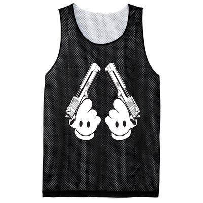 Toon Hand Guns Cartoon Mesh Reversible Basketball Jersey Tank