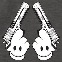 Toon Hand Guns Cartoon Vector Backpack