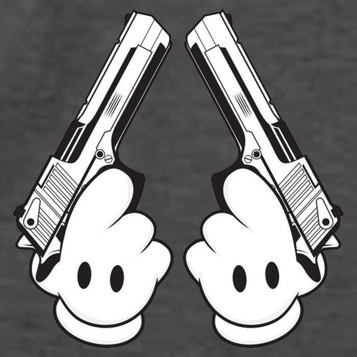 Toon Hand Guns Cartoon Vector Backpack