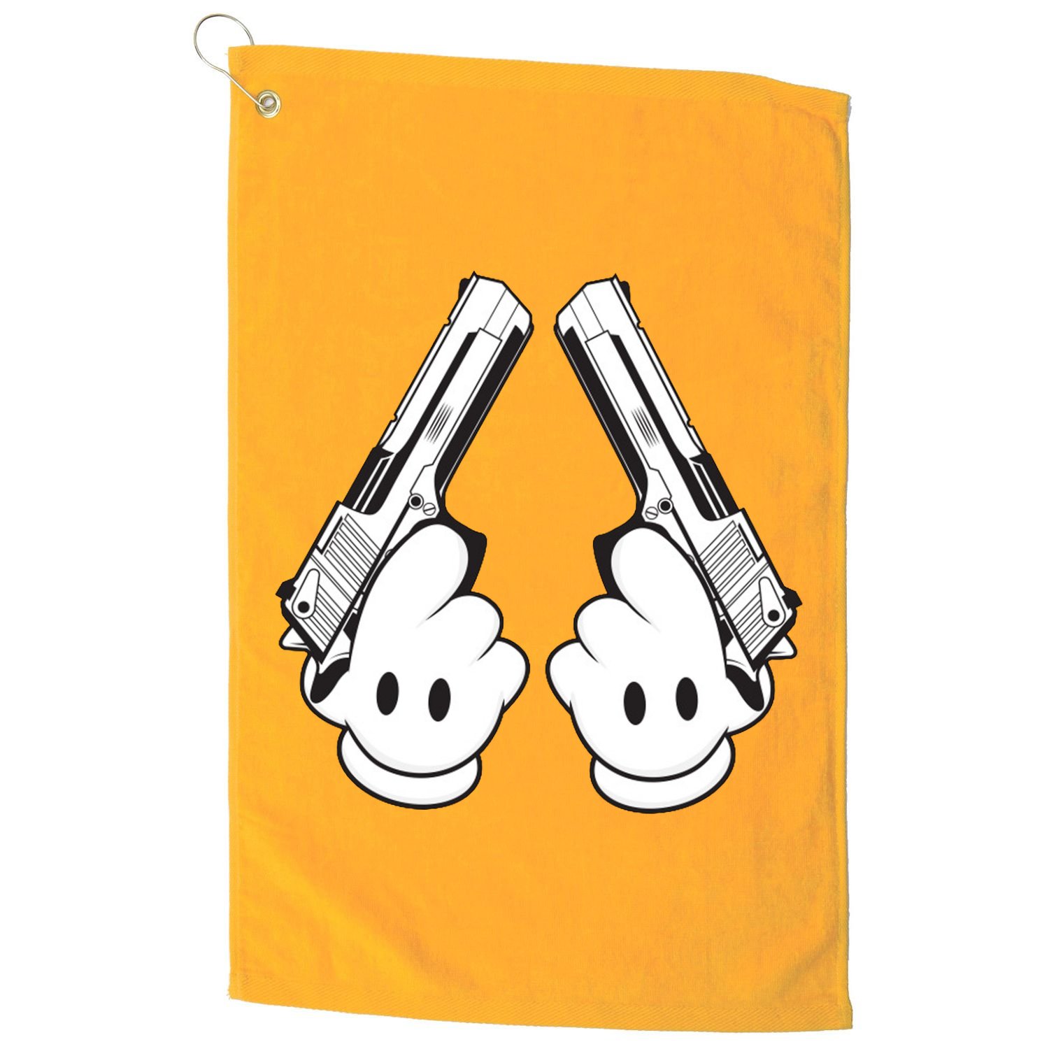Toon Hand Guns Cartoon Golf Towel
