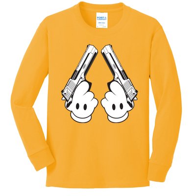 Toon Hand Guns Cartoon Kids Long Sleeve Shirt