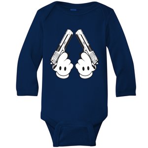 Toon Hand Guns Cartoon Baby Long Sleeve Bodysuit