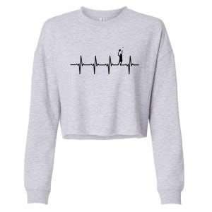 Tennis Heartbeat Gift For Tennis Players Gift Cropped Pullover Crew