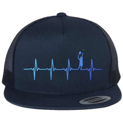 Tennis Heartbeat Gift For Tennis Players Gift Flat Bill Trucker Hat