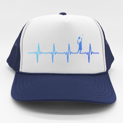 Tennis Heartbeat Gift For Tennis Players Gift Trucker Hat