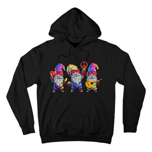 Three Hippie Gnomes Tie Dye Retro Hat Peace Gnome Hoodie