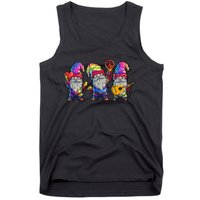 Three Hippie Gnomes Tie Dye Retro Hat Peace Gnome Tank Top