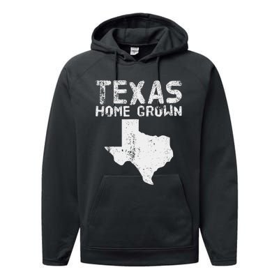 Texas Home Grown Distressed. Texas Native. Texas Born. Tx Performance Fleece Hoodie