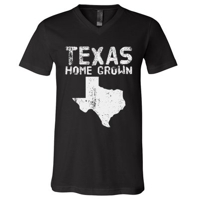 Texas Home Grown Distressed. Texas Native. Texas Born. Tx V-Neck T-Shirt