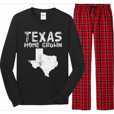 Texas Home Grown Distressed. Texas Native. Texas Born. Tx Long Sleeve Pajama Set