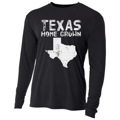 Texas Home Grown Distressed. Texas Native. Texas Born. Tx Cooling Performance Long Sleeve Crew