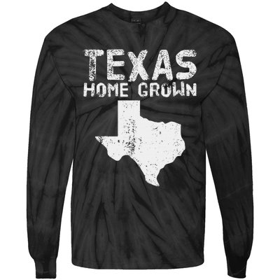 Texas Home Grown Distressed. Texas Native. Texas Born. Tx Tie-Dye Long Sleeve Shirt