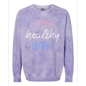 Team Healthy Gender Reveal Pregnancy Mom Dad Funny Gift Colorblast Crewneck Sweatshirt