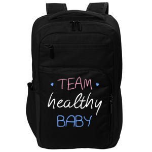 Team Healthy Gender Reveal Pregnancy Mom Dad Funny Gift Impact Tech Backpack