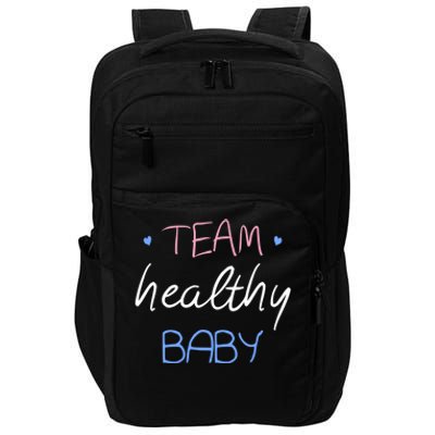 Team Healthy Gender Reveal Pregnancy Mom Dad Funny Gift Impact Tech Backpack