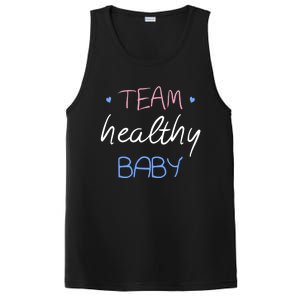 Team Healthy Gender Reveal Pregnancy Mom Dad Funny Gift PosiCharge Competitor Tank