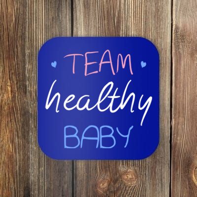 Team Healthy Gender Reveal Pregnancy Mom Dad Funny Gift Coaster