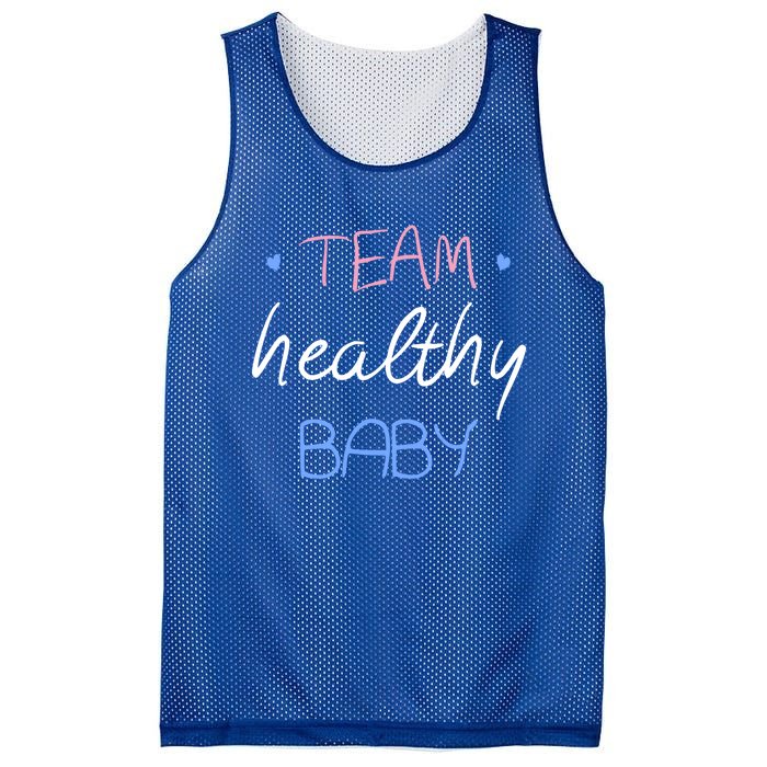 Team Healthy Gender Reveal Pregnancy Mom Dad Funny Gift Mesh Reversible Basketball Jersey Tank