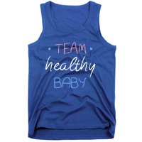 Team Healthy Gender Reveal Pregnancy Mom Dad Funny Gift Tank Top