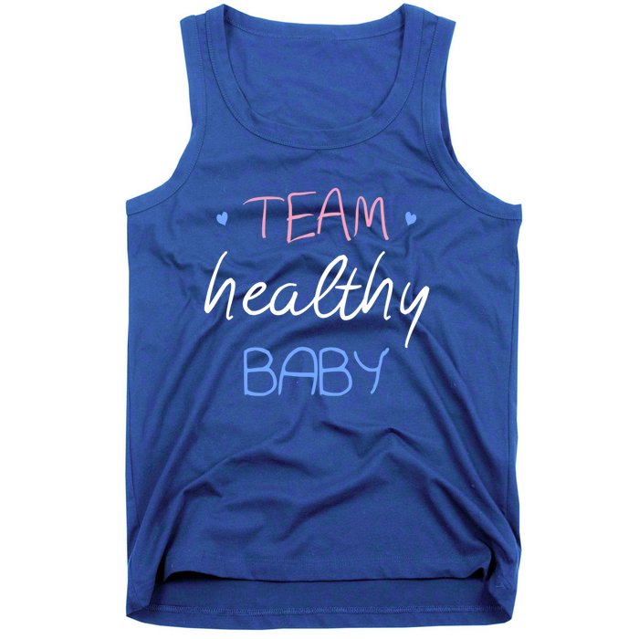 Team Healthy Gender Reveal Pregnancy Mom Dad Funny Gift Tank Top