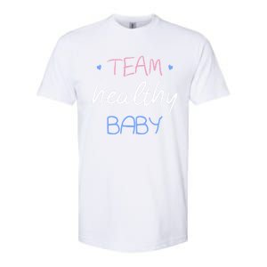 Team Healthy Gender Reveal Pregnancy Mom Dad Funny Gift Softstyle CVC T-Shirt