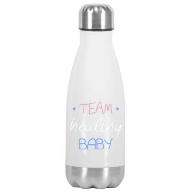 Team Healthy Gender Reveal Pregnancy Mom Dad Funny Gift Stainless Steel Insulated Water Bottle