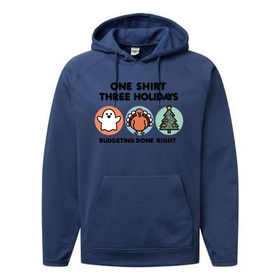 Triple Holiday Ghost Turkey & Tree Budgetfriendly Performance Fleece Hoodie