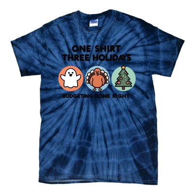 Triple Holiday Ghost Turkey & Tree Budgetfriendly Tie-Dye T-Shirt