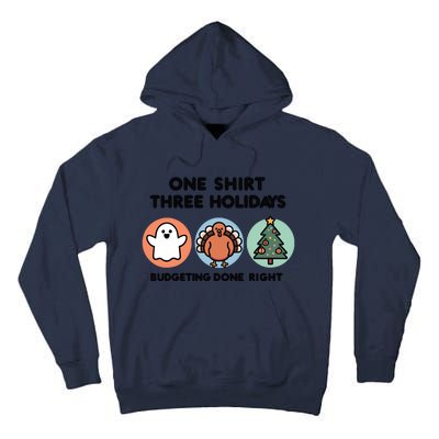 Triple Holiday Ghost Turkey & Tree Budgetfriendly Tall Hoodie