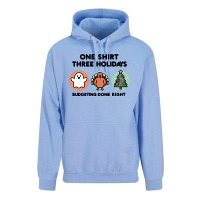 Triple Holiday Ghost Turkey & Tree Budgetfriendly Unisex Surf Hoodie