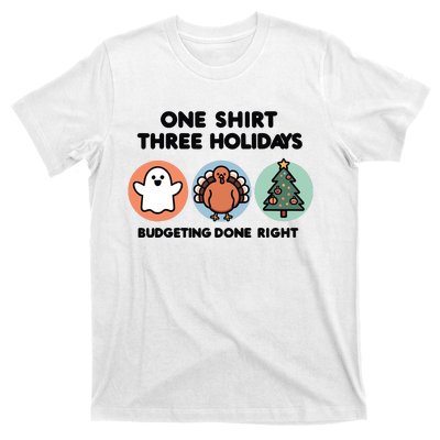 Triple Holiday Ghost Turkey & Tree Budgetfriendly T-Shirt