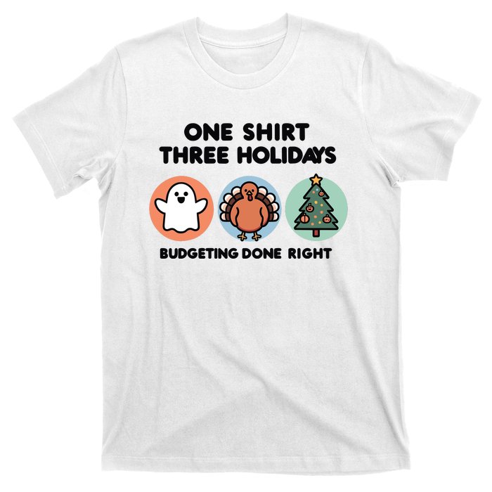 Triple Holiday Ghost Turkey & Tree Budgetfriendly T-Shirt