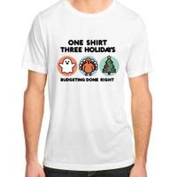 Triple Holiday Ghost Turkey & Tree Budgetfriendly Adult ChromaSoft Performance T-Shirt