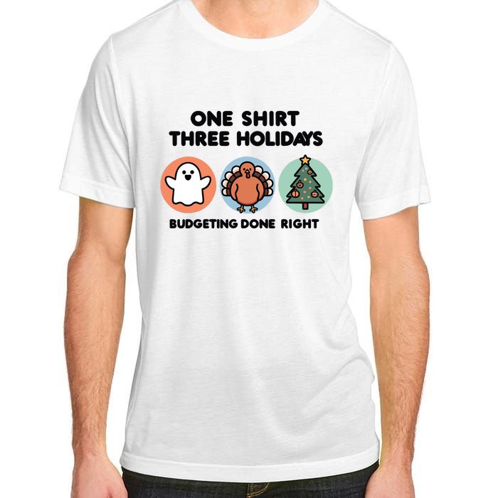 Triple Holiday Ghost Turkey & Tree Budgetfriendly Adult ChromaSoft Performance T-Shirt