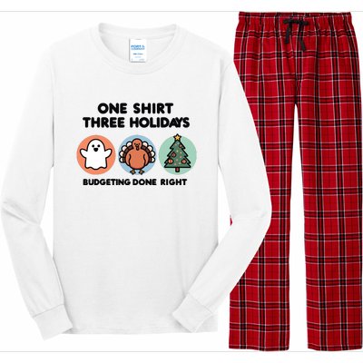 Triple Holiday Ghost Turkey & Tree Budgetfriendly Long Sleeve Pajama Set