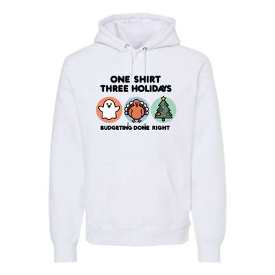 Triple Holiday Ghost Turkey & Tree Budgetfriendly Premium Hoodie