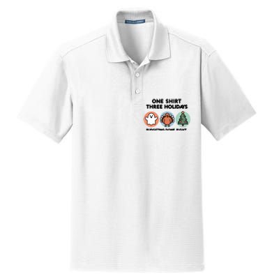 Triple Holiday Ghost Turkey & Tree Budgetfriendly Dry Zone Grid Polo