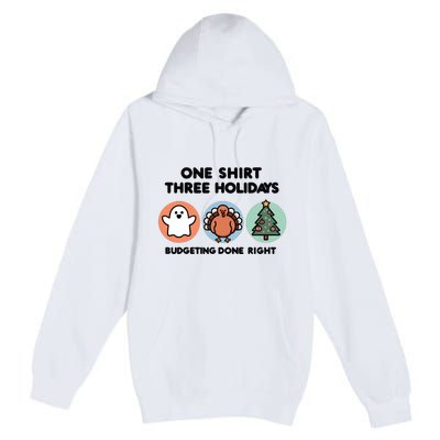 Triple Holiday Ghost Turkey & Tree Budgetfriendly Premium Pullover Hoodie