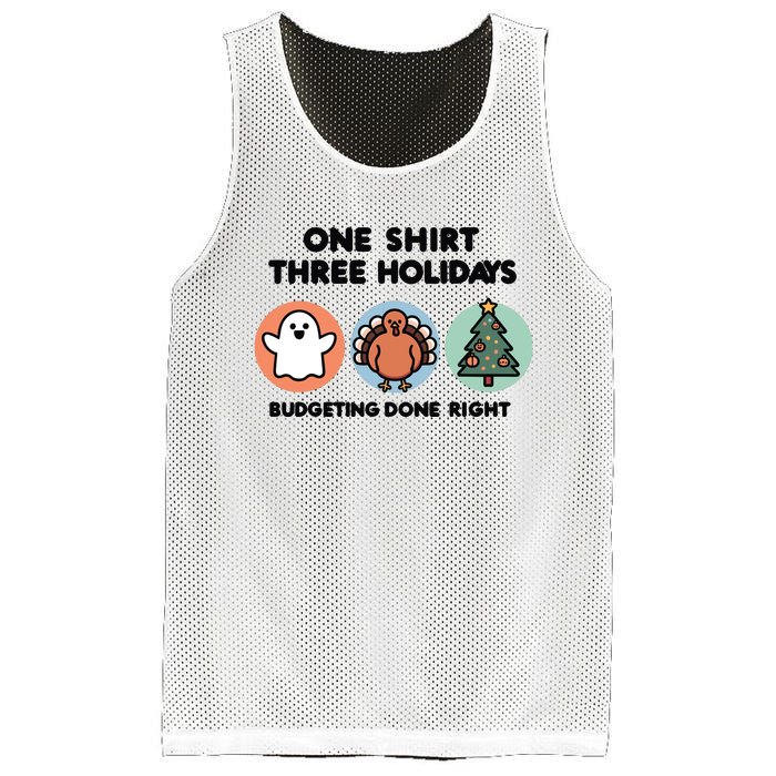 Triple Holiday Ghost Turkey & Tree Budgetfriendly Mesh Reversible Basketball Jersey Tank