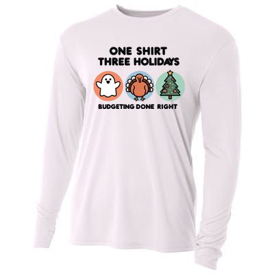 Triple Holiday Ghost Turkey & Tree Budgetfriendly Cooling Performance Long Sleeve Crew