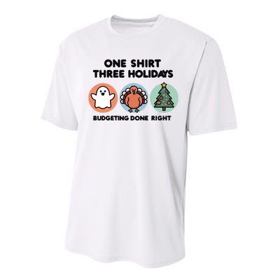 Triple Holiday Ghost Turkey & Tree Budgetfriendly Performance Sprint T-Shirt