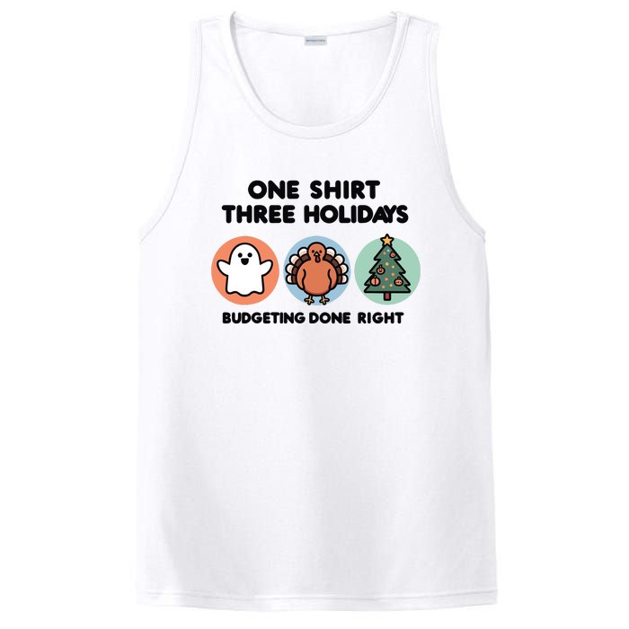 Triple Holiday Ghost Turkey & Tree Budgetfriendly PosiCharge Competitor Tank