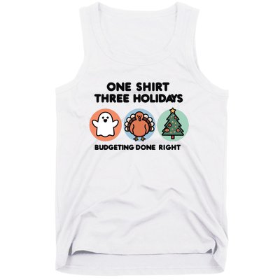 Triple Holiday Ghost Turkey & Tree Budgetfriendly Tank Top