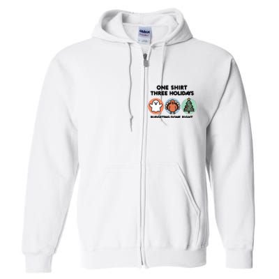 Triple Holiday Ghost Turkey & Tree Budgetfriendly Full Zip Hoodie