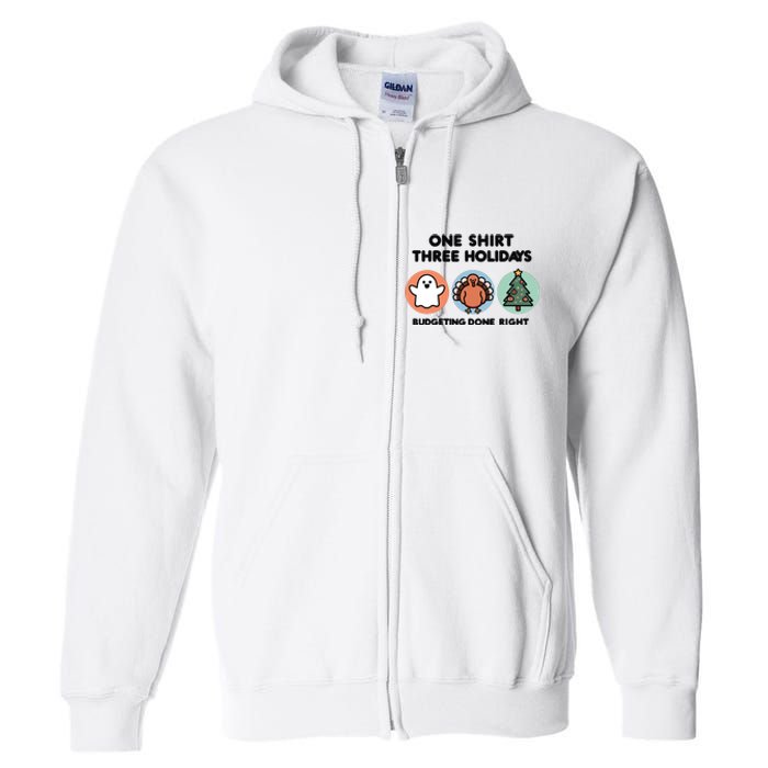 Triple Holiday Ghost Turkey & Tree Budgetfriendly Full Zip Hoodie