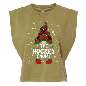 The Hockey Gnome Family Matching Group Christmas Pajama Gift Garment-Dyed Women's Muscle Tee