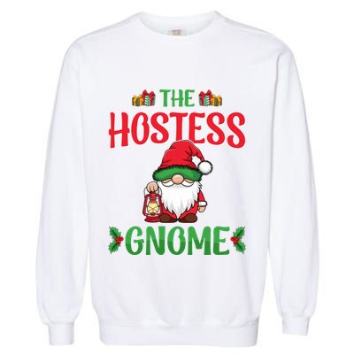 The Hostess Gnome Xmas Holiday Christmas Party Hostess Gift Garment-Dyed Sweatshirt