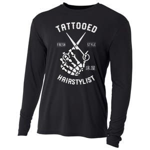 Tattooed Hairstylist Gift For Hairdresser Cooling Performance Long Sleeve Crew