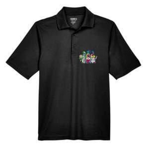 THREE HIPPIE GNOMES Groovy Peace Love Gnomies Men's Origin Performance Pique Polo